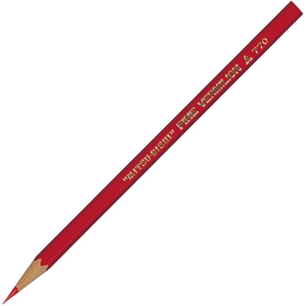 Mitsubishi Pencil Colored Pencils Hexagon 770 12pcs Vermilion K770