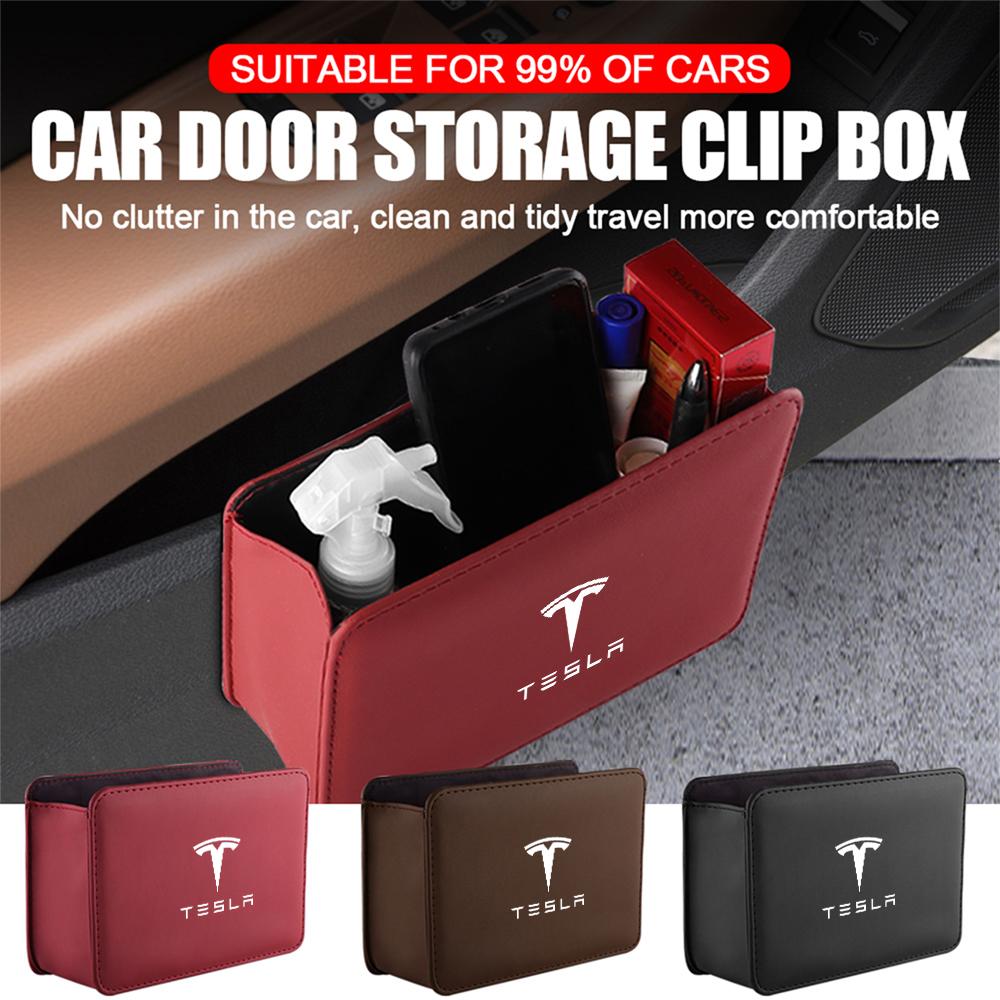 ALZ1 Car Door Side Storage Box Multifunctional Organizers Pocket For Tesla Model 3 Model Y Model S Roadster Coil Model X Cybertruck
