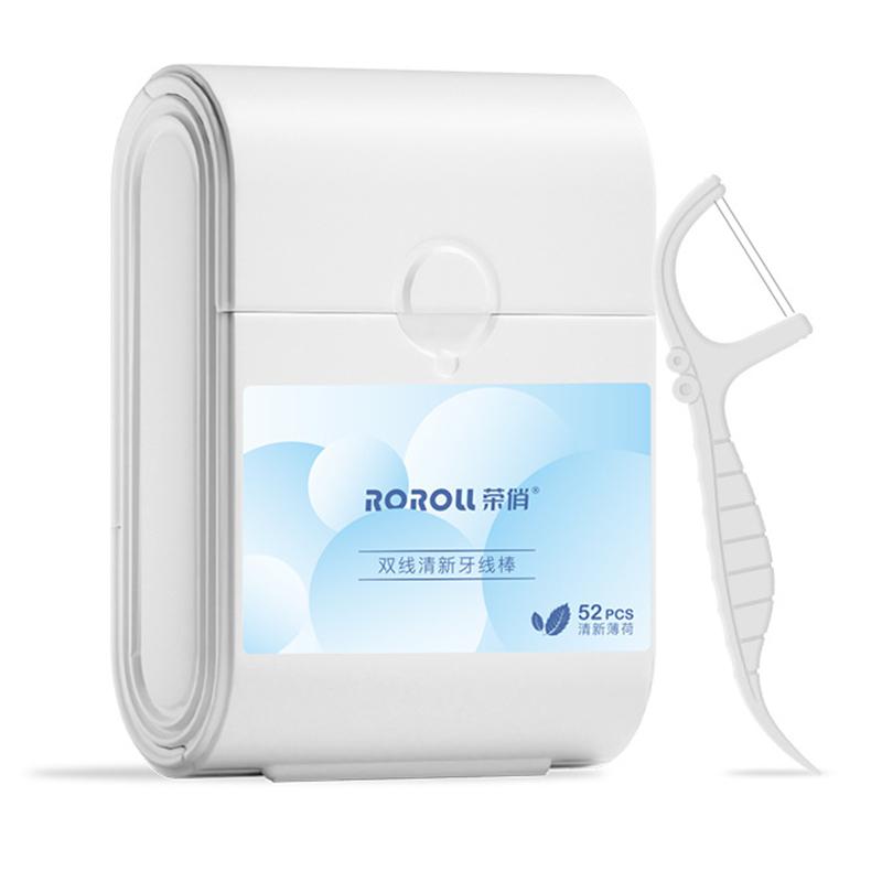 

52Pcs/Box Double-Thread Floss Bar Dental Bracket Steel Wire Slot Dental Floss For Orthodontic Teeth Orthodontic Floss Bar білий