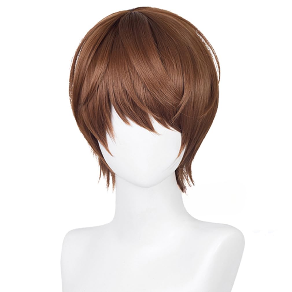 LAOBAO Light Yagami Cosplay Bob Brown Disguise Costume Halloween Costume Wig, Wig, Heat-Resistant, Wig, Accessory, (Light Yagami)