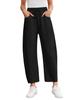 2025 Women's Summer Sports Cropped Pants with Drawstring & Pockets