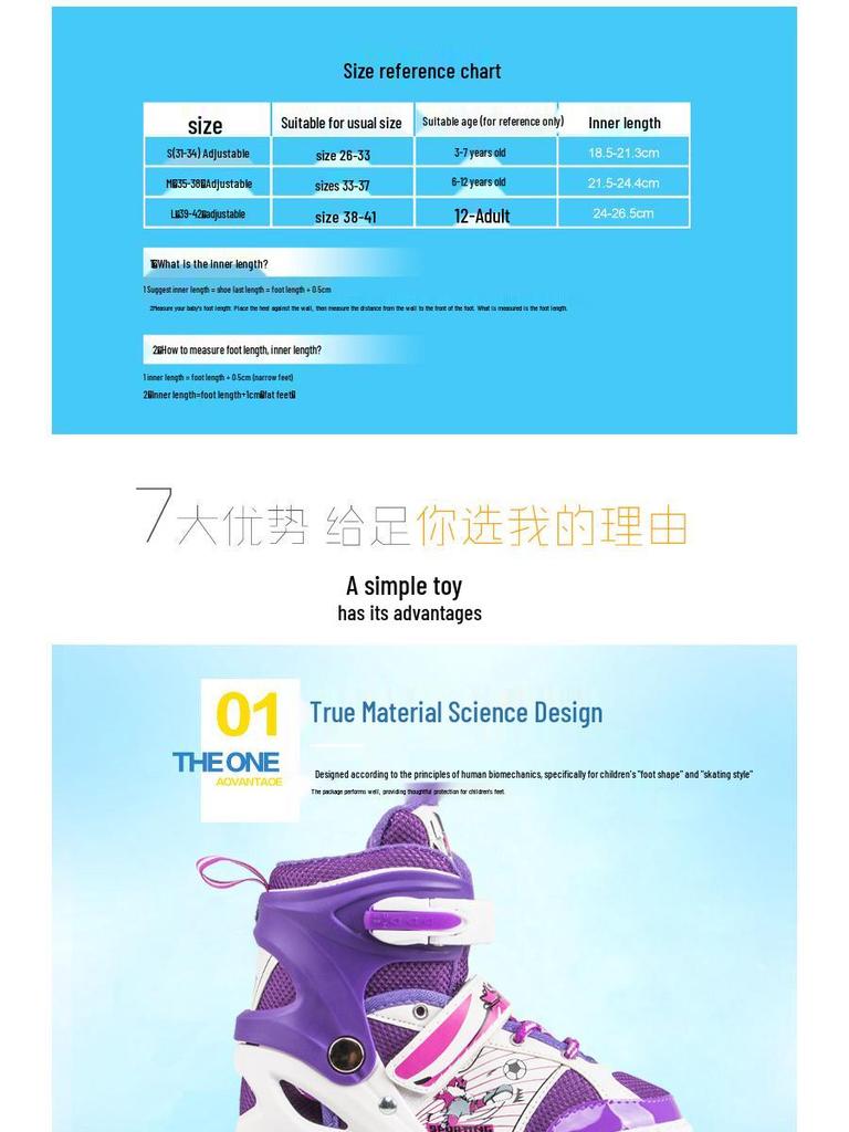 Children's Flashing Ice, Roller, and Inline Skates for Boys and Girls