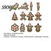 Wooden Skull Holiday Pendants 12/24/36Pcs Christmas Ornaments, Skeleton Gingerbread Tree Decorations, Gothic Creative Man Ornaments Wooded Hanging