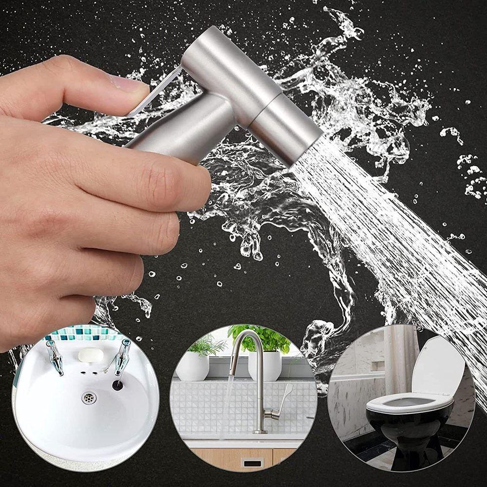 Toilet Bidet Douche Sprayer Stainless Steel Hygienic Shower Head Handheld Water Pressure Control Self Cleaning Accessories