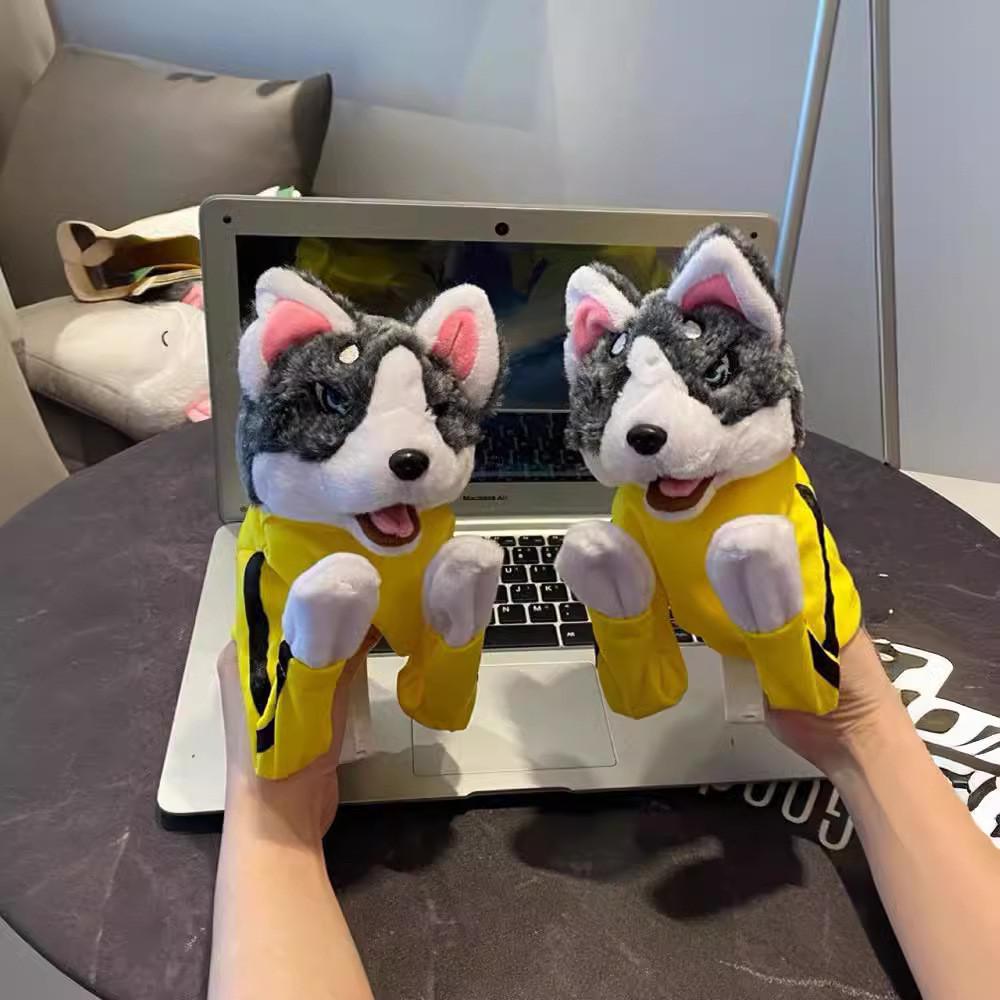 Plys Dyre Boksende Hund Interaktiv Dukke Legetøj Med Stemme Hånddukke Husky