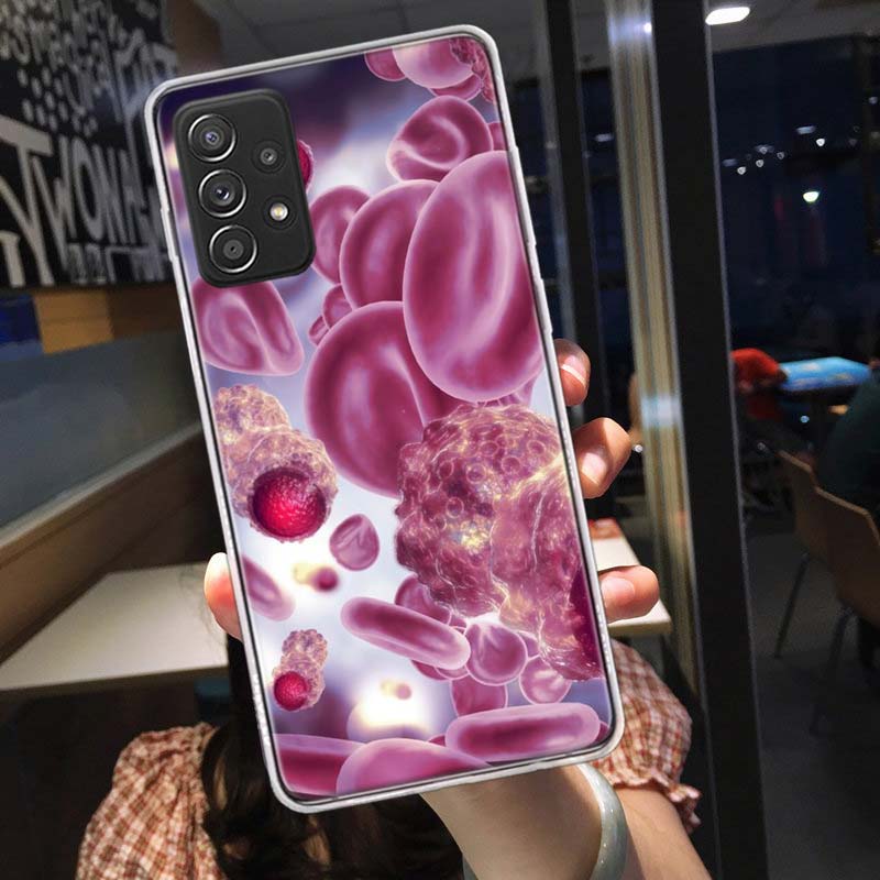Blood Platelets Under Microscope Phone Case for Samsung A54 A57 A37 A17 A14 A15 A12 A24 A34 A55 A35 A25 A52S A07 A05S A04S A22 A