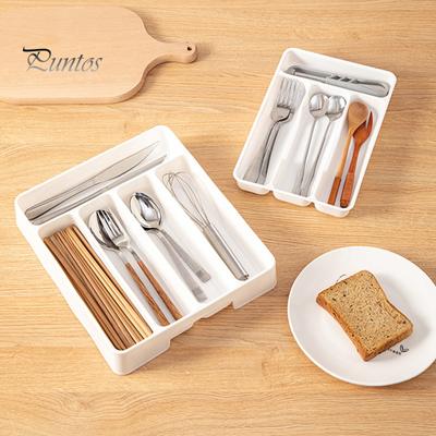 1/2 Pezzi Organizzatore per Cassetti Vassoio da Cucina Espandibile per Utensili Porta Posate Regolabile con 4/6 Scomparti Divisorio Portaoggetti per Posate per Spatole