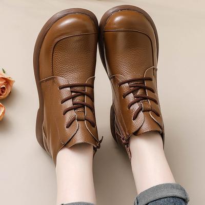 Cizme noi de top din piele naturală de calitate superioară pentru femei, iarnă, pluș, pantofi de zăpadă, damă, calde, cu blană, botine până la gleznă, cu șireturi și fermoar, 2024