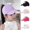 Adjustable Candy Color Girl's Hat Quick Drying Sunscreen Visors  Sweet Summer High Ponytail Cap Kids Empty Top Baseball Cap