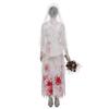 Halloween Ghost Bride Scary Bloody Zombie Wedding Dress Costume