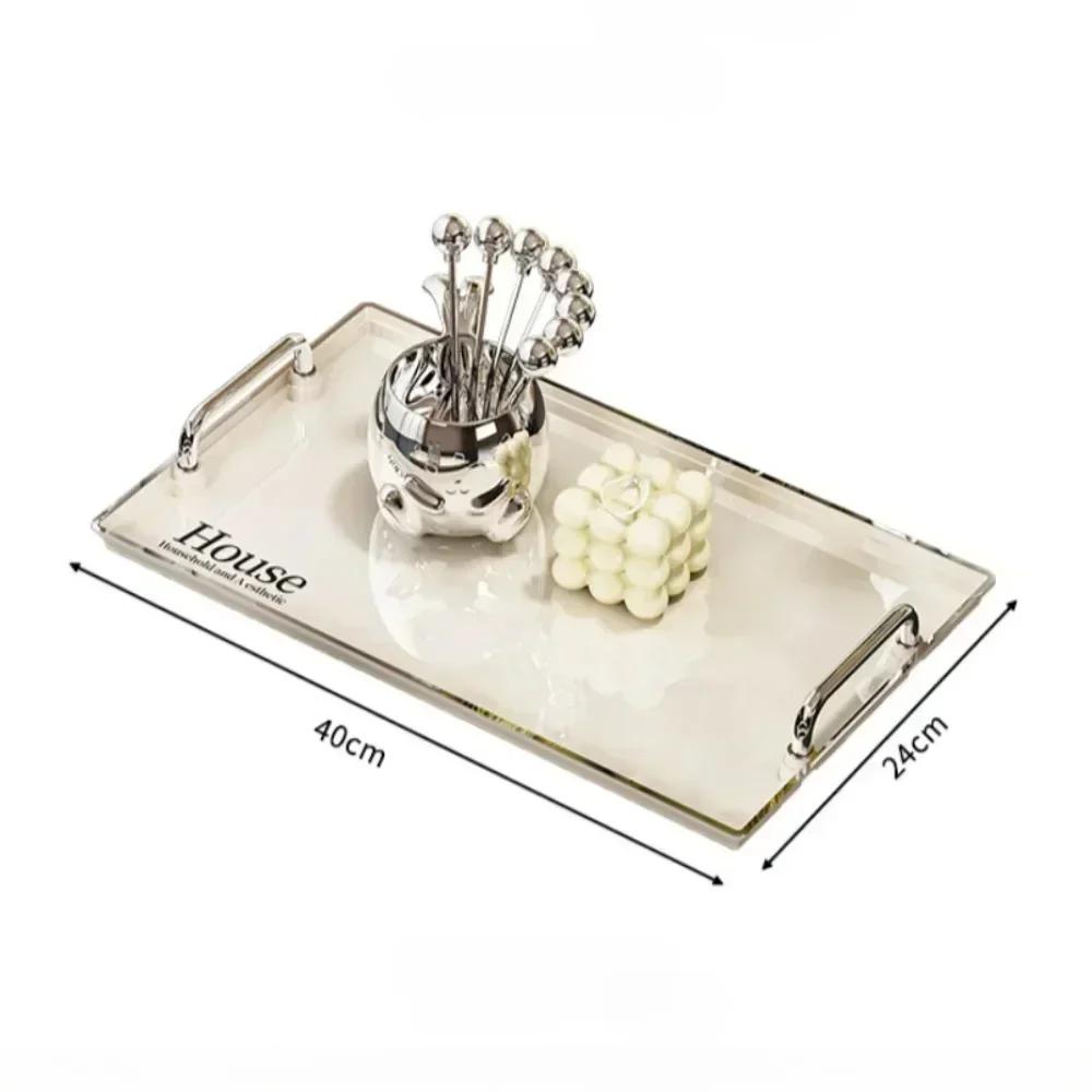 Cup Storage Rack Desktop Dual Ear Cup Holder Light Luxury Plastic Material Tray Living Room Household High-capacity Storage Rack