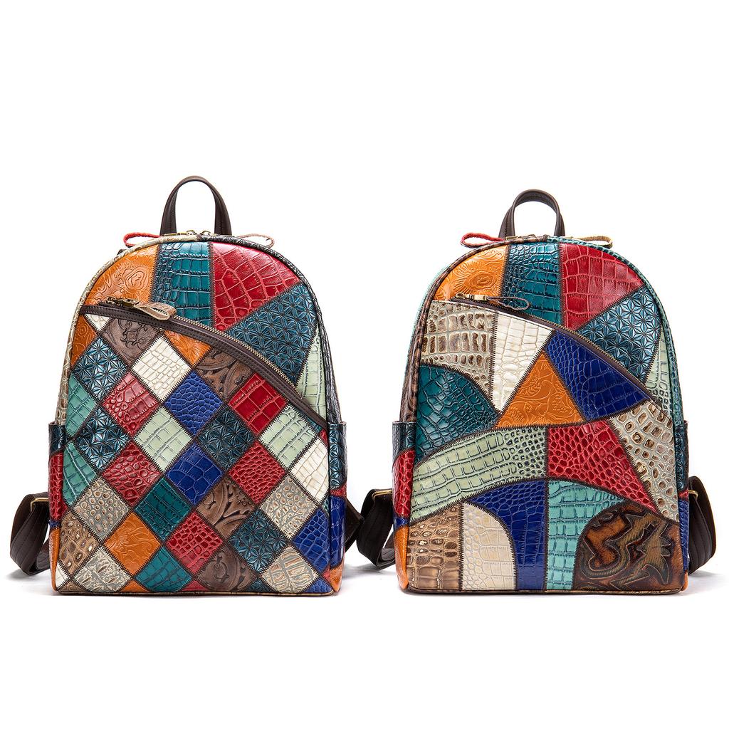 Women's Shoulder Bag Head Layer Cowhide Ladies Backpack Retro Handmade Genuine Leather Large Capacity Travel Backpacks