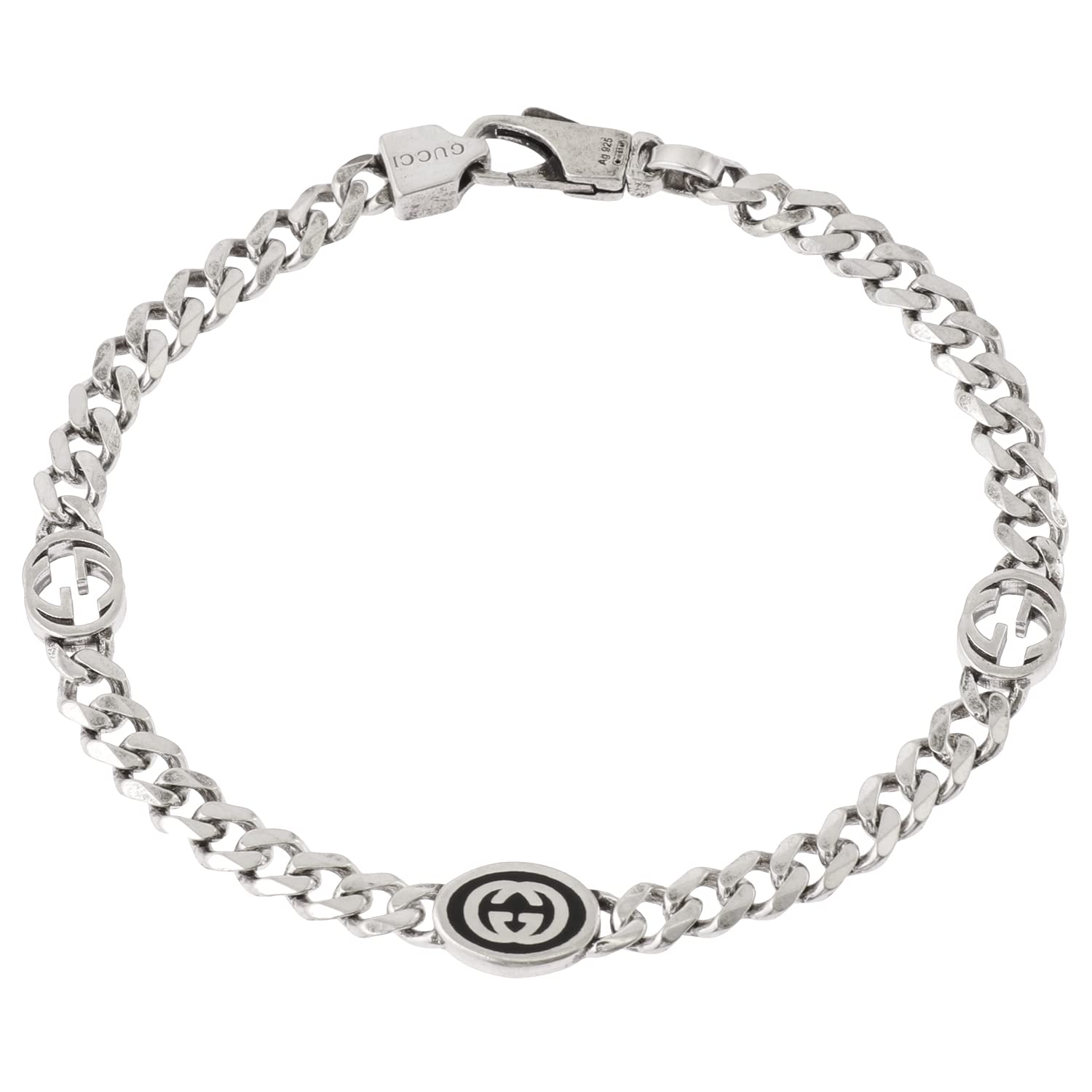 

Gucci Interlocking G Chain Silver Bracelet 17cm [Used]