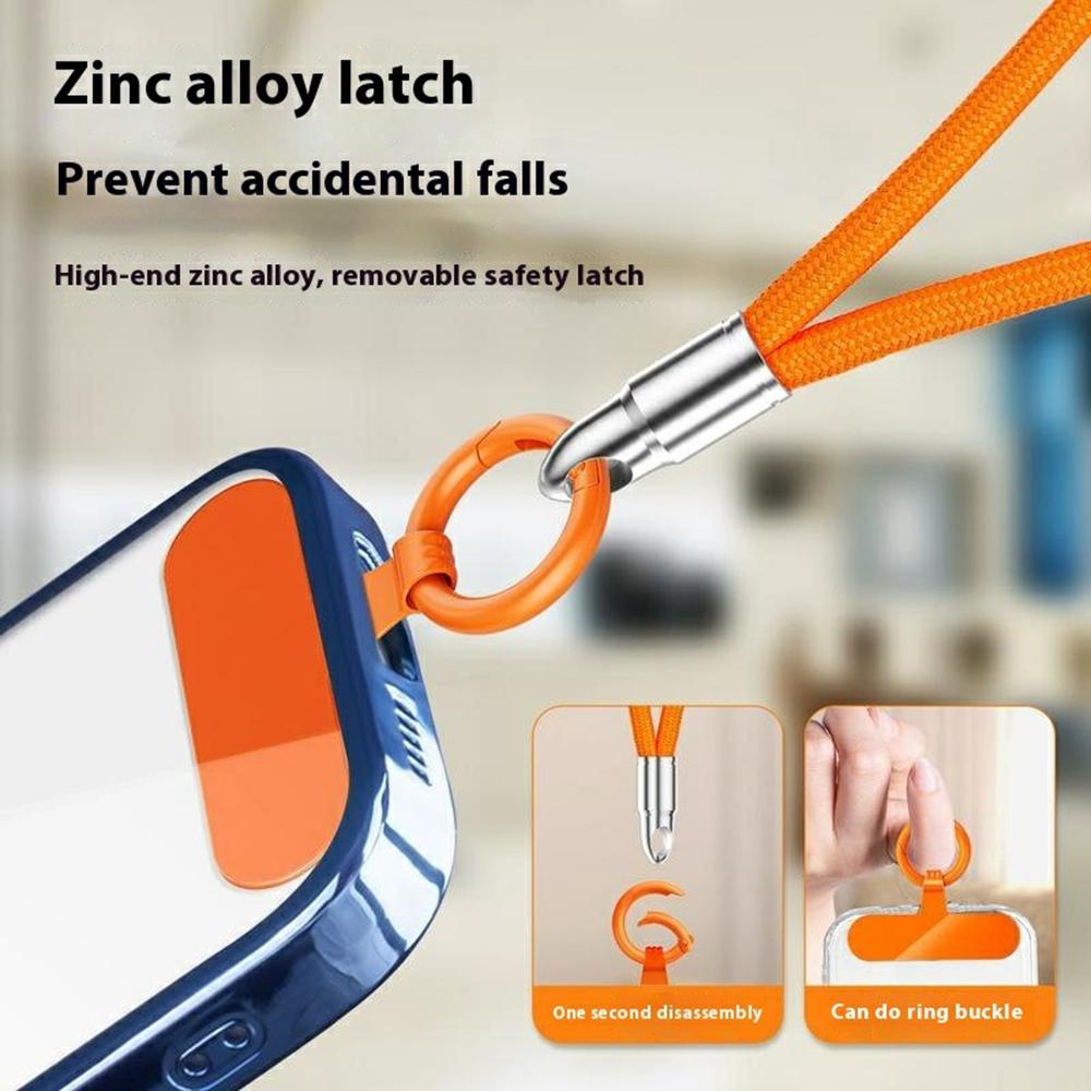 

2Pcs 0.6mm Ultra Thin Phone Tether Tabs for Phone Case Metal Safety Patch Orange