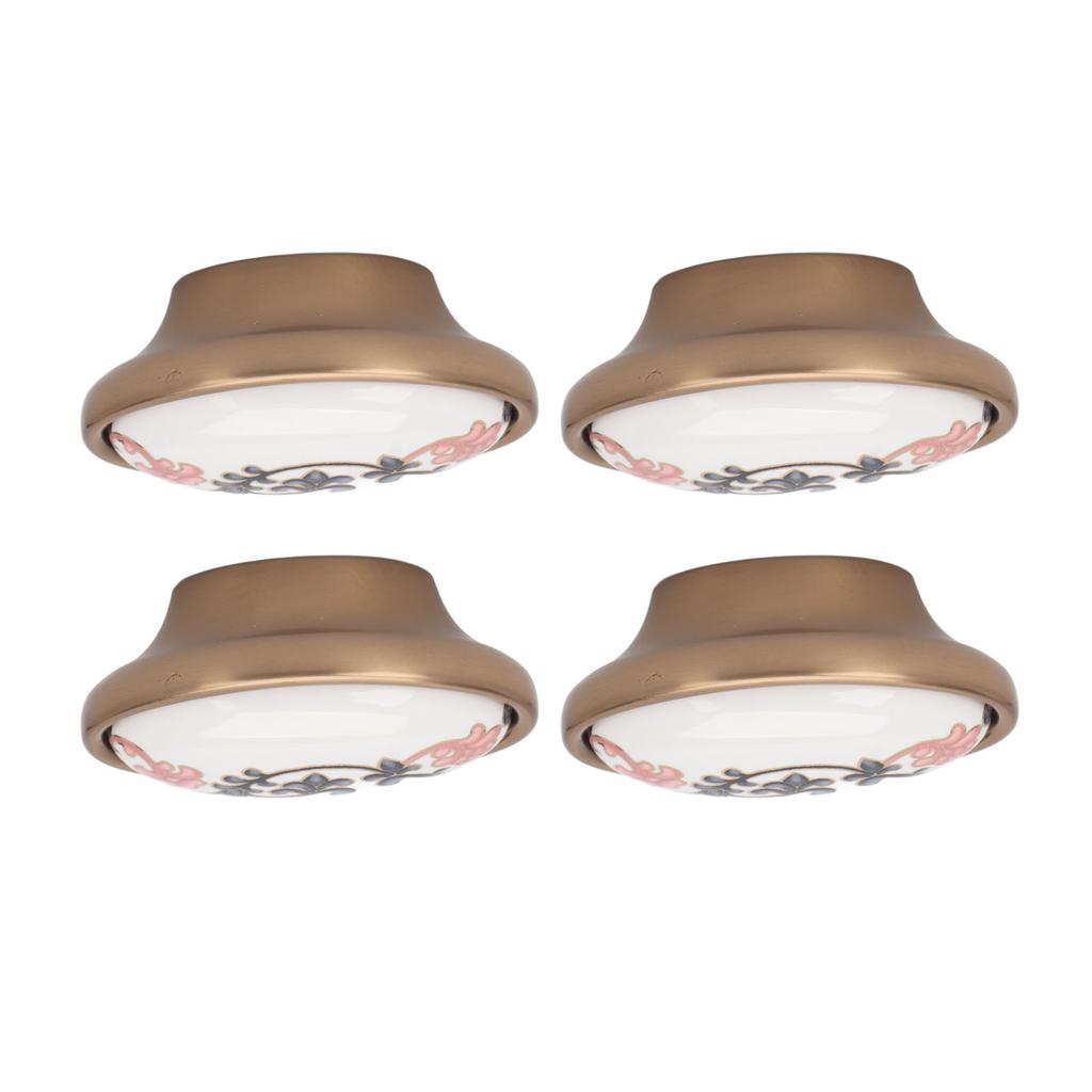 4 Sets Oval Cabinet Knobs 3D Floating Flower Exquisite Ergonomic Vintage Cabinet Knobs for Home Door