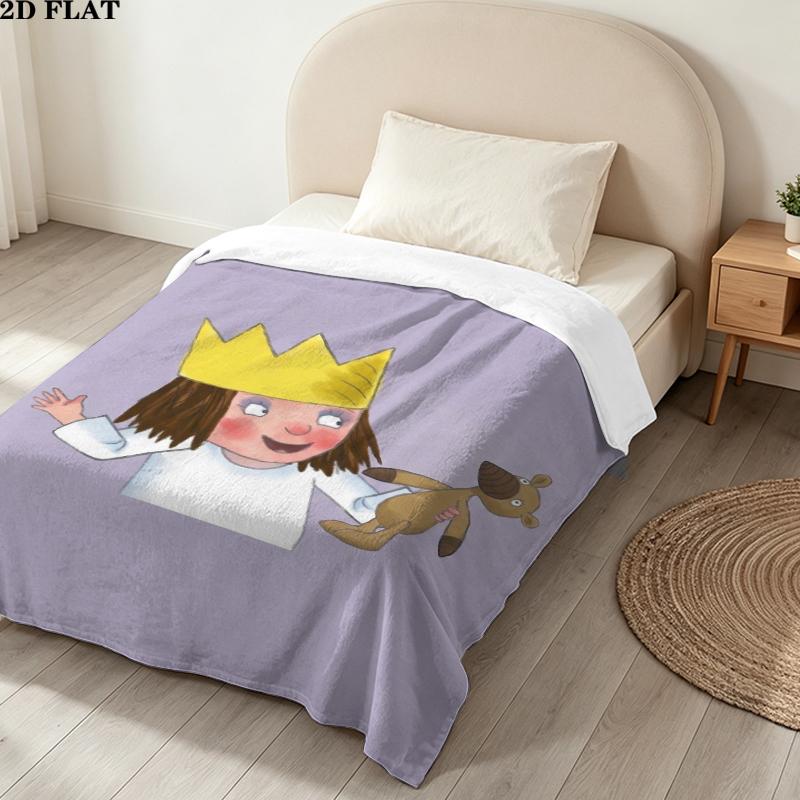 Kleine Prinzessin Print Flannel Blanket, High quality Comfortable for All Seasons, Home Decor, Warmth and Comfort, Perfect for Christmas Gifts