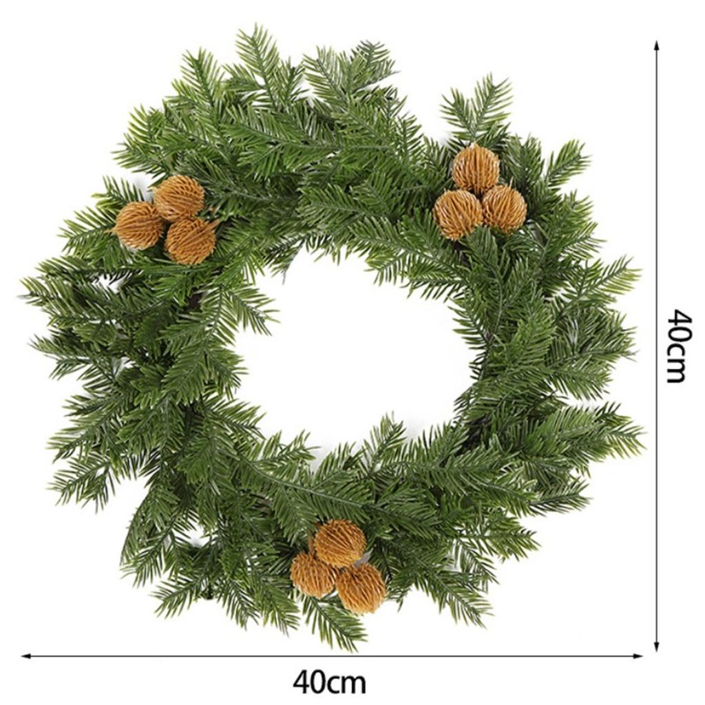 Artificial Christmas Decoration Festive Atmosphere Front Door Decor Artificial Wreath Flexible Decoration Lifelike Appearance