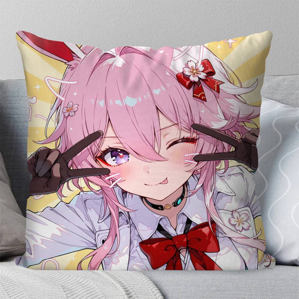 Evanescia Honkai SStar Rail Anime Pillow Case Fashion Square Pillowcase Bedroom Sofa Room Ins Decoration Leisure