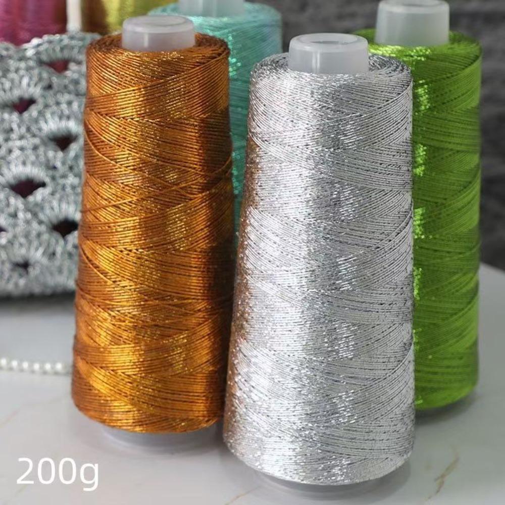 200g Prachtig Glanzend Linnen Goud Zilver Zijde Garen Haken Handbreien Fijne Dunne Naaigaren voor Zomerse Koele Vest Cape