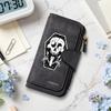 Gothic Skeleton Leather Wallet for Women Portable Multi Slot Card Holder Fashion Long Purse