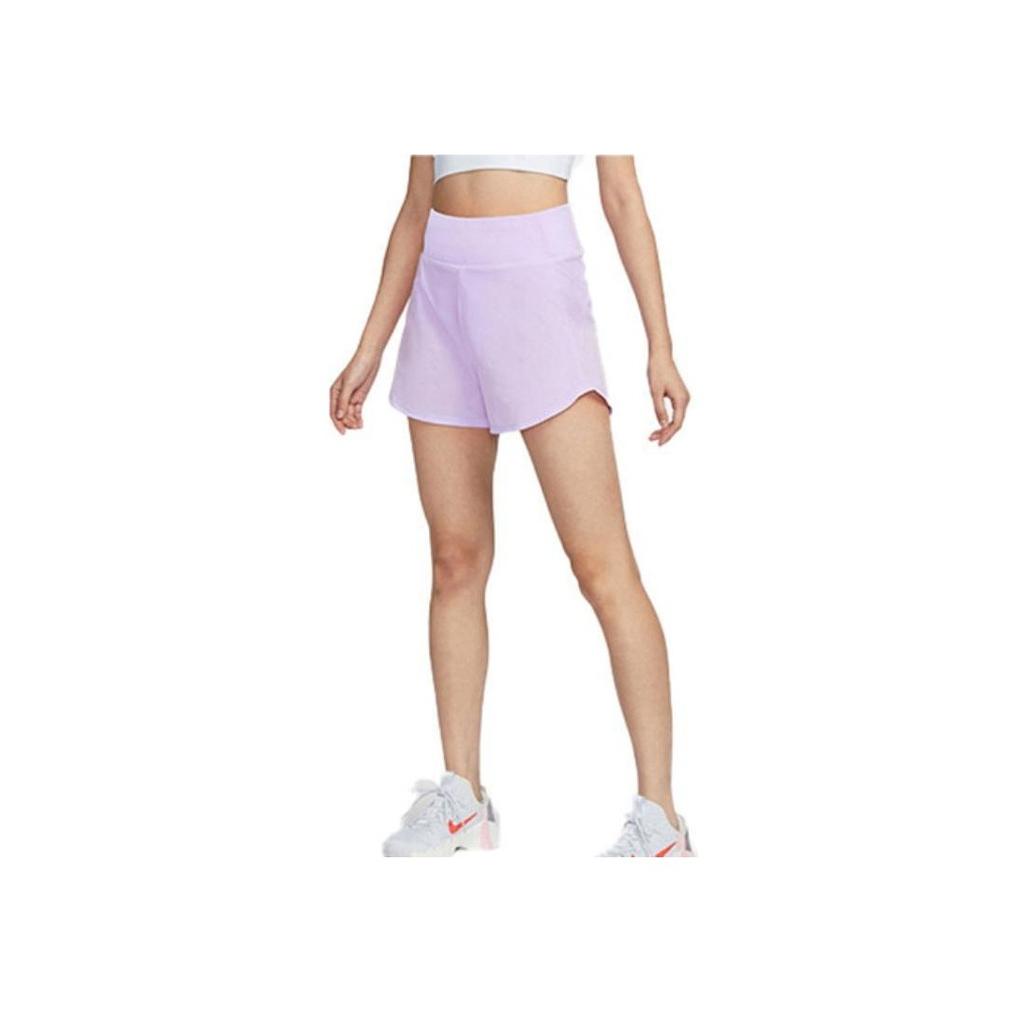 Nike SS24 Solid Color Lace-Up Woven Breathable Outdoor Training Shorts Women Shorts Light-Purple DX6019-512