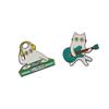 Akkordeon Damenanzug Reversnadeln Violine Musik Katze Abzeichen Elegant Tierisches Thema Metallanstecknadel Mädchen