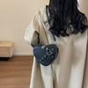 Heart-shaped Diagonal Shoulder Bag Valentine's Day Romantic Theme Ladies Fashion Heart-shaped Shoulder Bag Zipper Solid Color