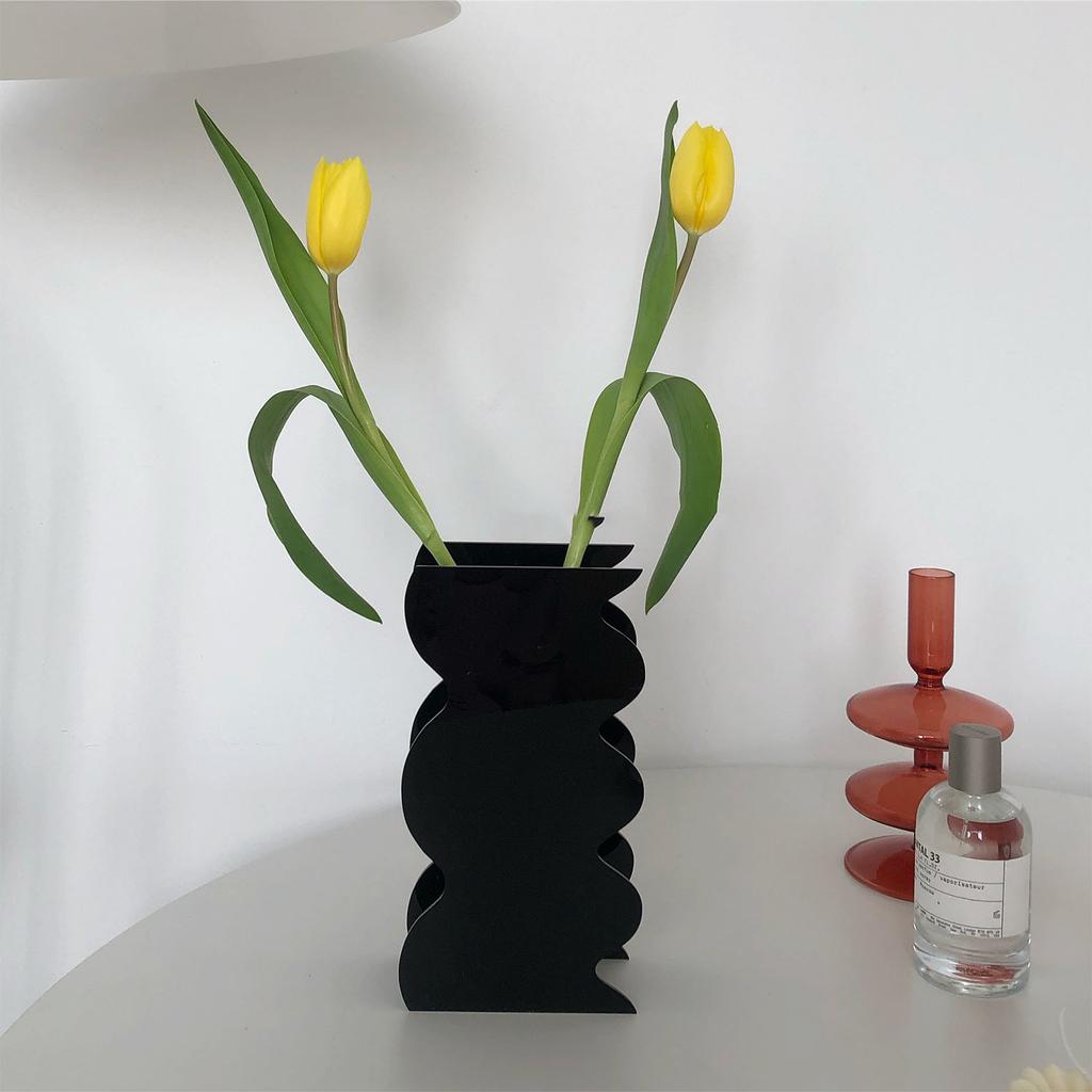 Modern Acrylic Flower Vase For Hydroponic Plant Clear Home Decors Creative Tabletop Centerpieces Safe for Kids and Pet