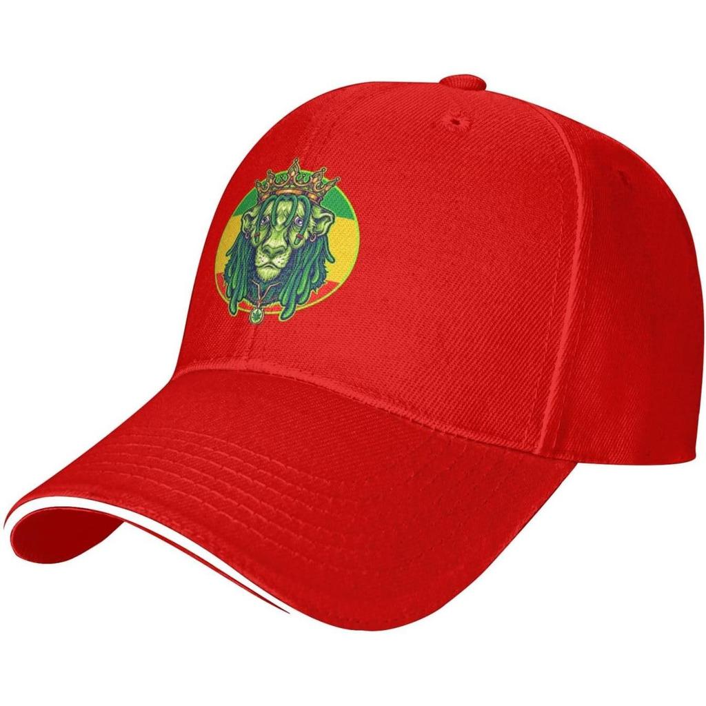 Lion with Crown Rasta Colors Adjustable Baseball Cap Polyester Casual Sun Hat for Unisex Women