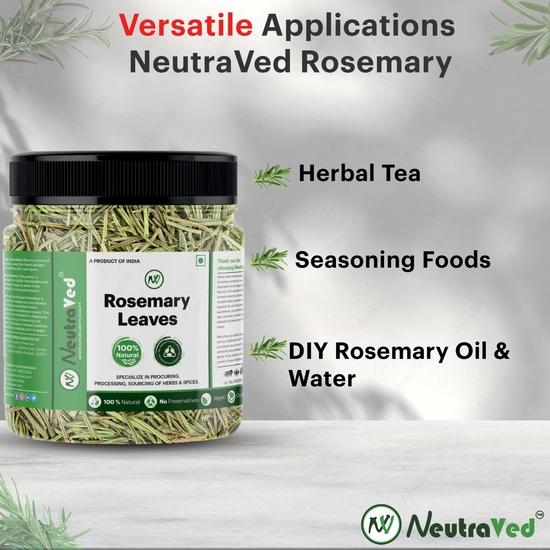 NeutraVed Rosemary Leaves (200 Grams) | Premium Grade Rosemary for Cooking, Hair Care & Perfect for Pasta, Soups, Salads, Chicken & Teas