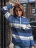 Damen Herbst Winter Langarm Pullover 3D Klassisch Gestreift Kariert Bedruckt Lässige Hoodies Mode Street Style Hoodies
