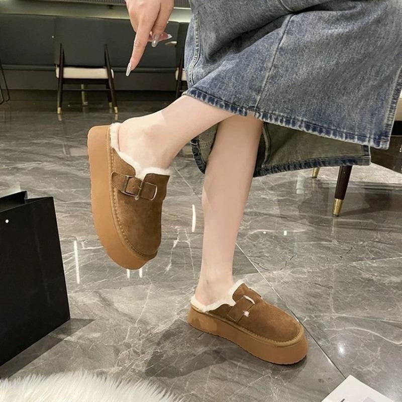 Thick-soled Shoes, Women's Shoes, Warm Fleece Snow Boots, Flip-flops
