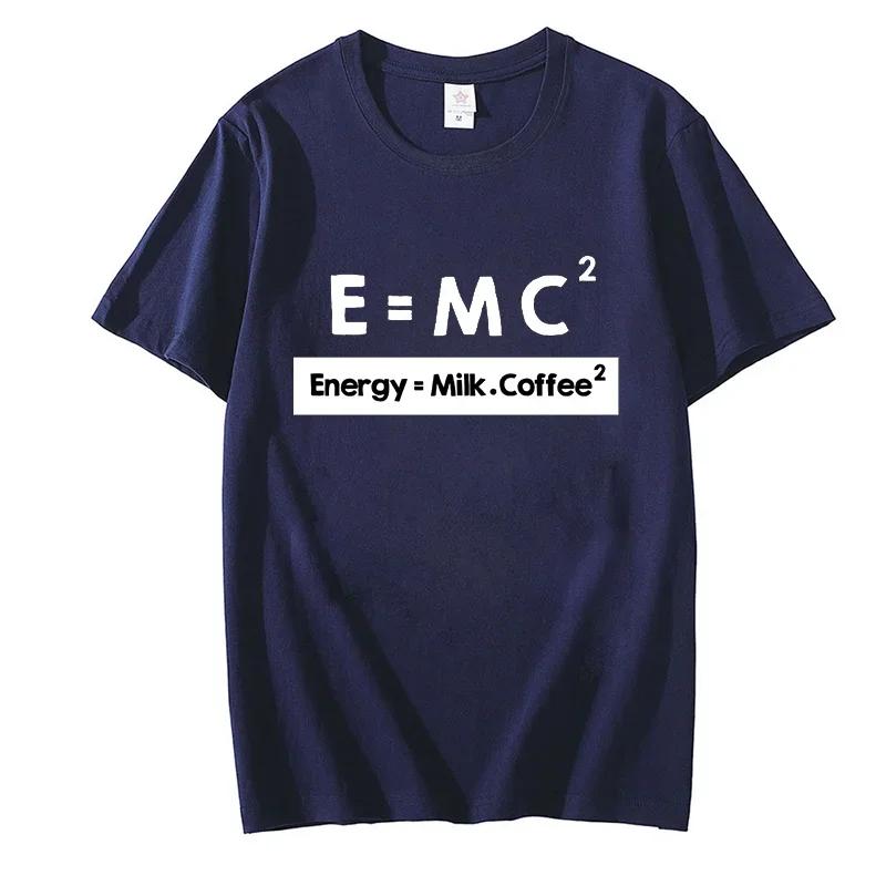 E=MC2 Print T Shirt for Men Funny Math Humor Streetwear Oversized Casual T-shirts Short Sleeve Fashion Clothes for Men