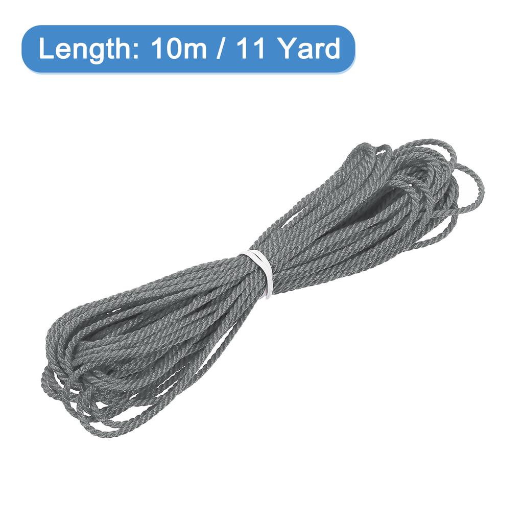 Uxcell Kroucená šňůra 11 yardů 1 mm 3pramenná provázek Pletená šňůra Lesklá nit Šňůrka pro řemesla Dárková taška Závěs Vánoční dekorace