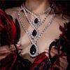 Elegant Necklace Thick Chain Necklace Crystal Water Drop Necklace Pendant Necklace Perfect for Stylish Women Present