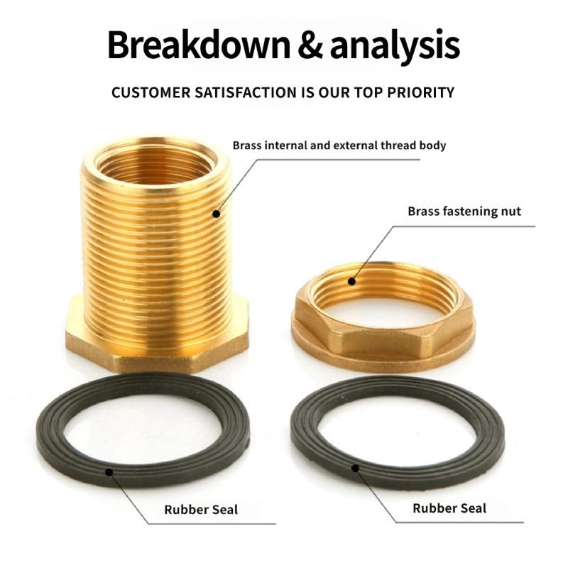 Brass Water Tank Adapter Rustproof Pipe Joints Precisely Thread Design Fish Tank Aquarium Connector For Secure Sealed Connection