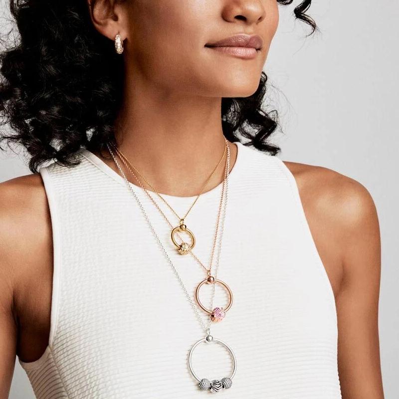 2023 New S925 Sterling Silver Jewelry Fashion Necklace Key Ring KeyChain Fit Original Charms & Pendant DIY For Women Gift