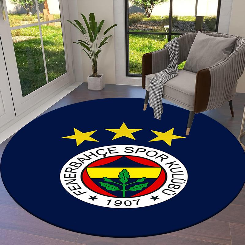 Fenerbahce Sports Club,FCSB Round Area Rug,Carpet Rug for Living Room Bedroom Sofa Playroom Decor,Non-slip Floor Mat