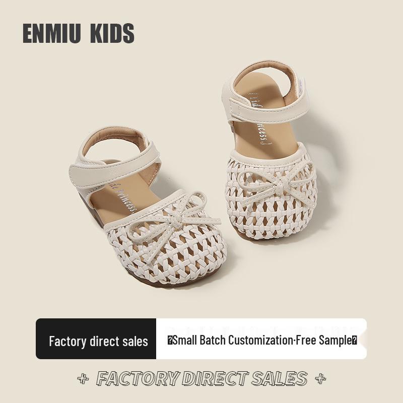 

Knitted Bow Baby Sandals for Girls, Sizes 16–25, Ages 1–3 Size 19 - 14cm бежевий