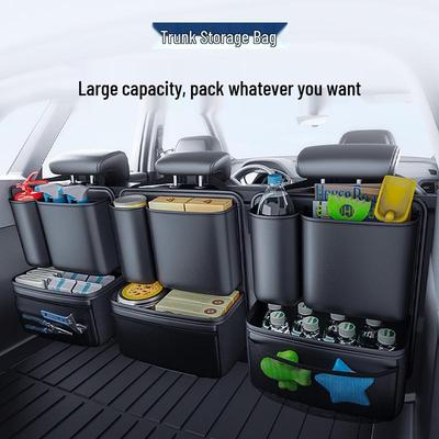 Universal Hanging Car Trunk Backrest Organizer - Multifunctional Storage Bag for SUVs & Hatchbacks