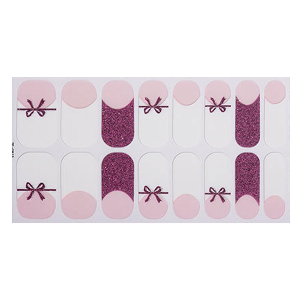 French Tip Nail Sticker Glittering Nail Polish Stickers Flowers Gels Nail Strips Nail Art Decortions Manicures Supplies