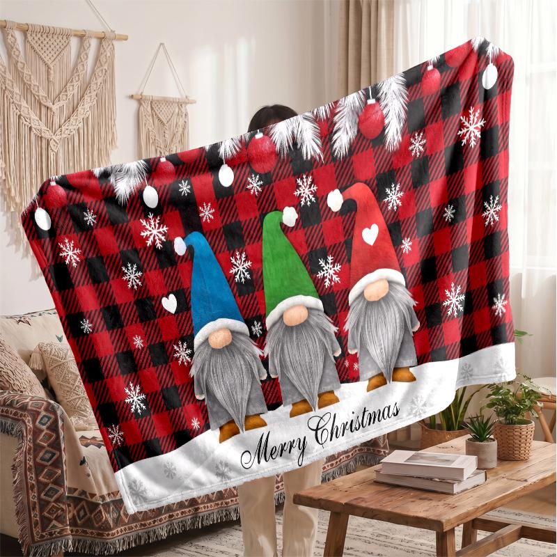 Christmas Flannel Throw Blanket Soft Warm Cozy For Sofa Bed Indoor Home Use Great Holiday Gift