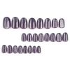 Short Fake Nails with Glitter Decor Purple Base Color with Glossy Texture Nails for Shopping Traveling Dating