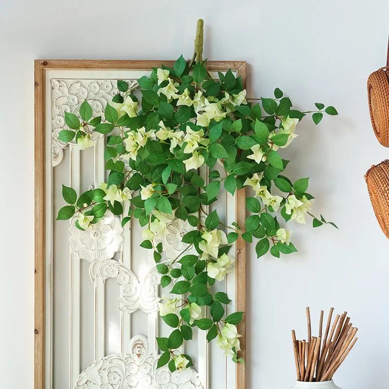 80cm Artificial Triangle Plums Wall Hanging Silk Fake Flowers Auditorium Decoration Simulation Flower White Green Triangle Plum