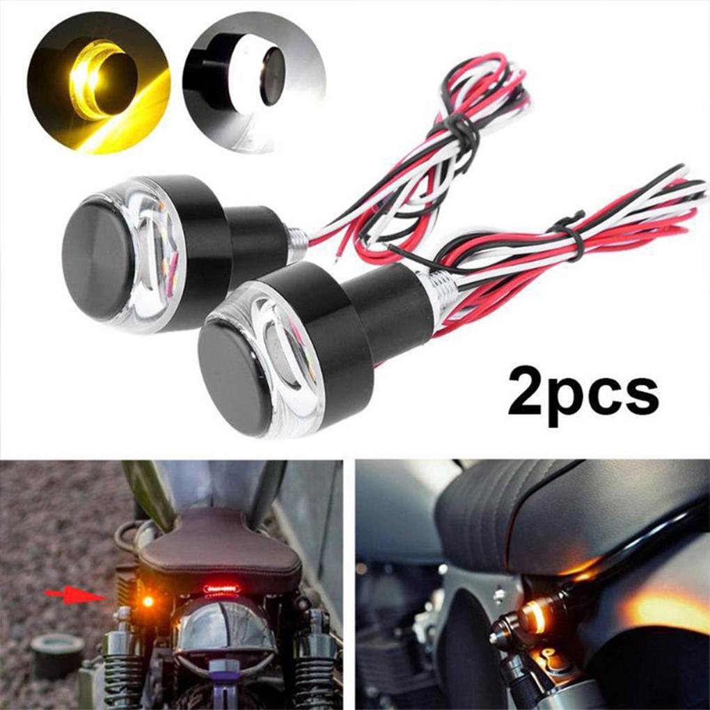 1 Pair Motorcycle LED Turn Lights Night Riding Safety End Mount Signal Lamps Motorbike Indicators Automobile Outdoor Lighting
