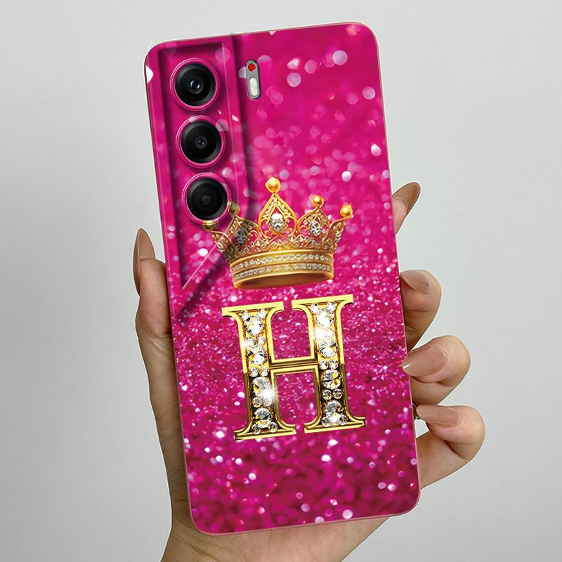 For Tecno Camon 40 Pro 4G 5G CM6 CM7 Case Crown Letter Silicone Soft Phone Cases For Tecno Camon40 Camera Protection Back Cover