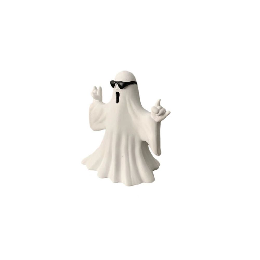 Resin Halloween Middle Finger Ghost Pumpkin Sunglasses Middle Finger Ghost Ornament Cartoon Small