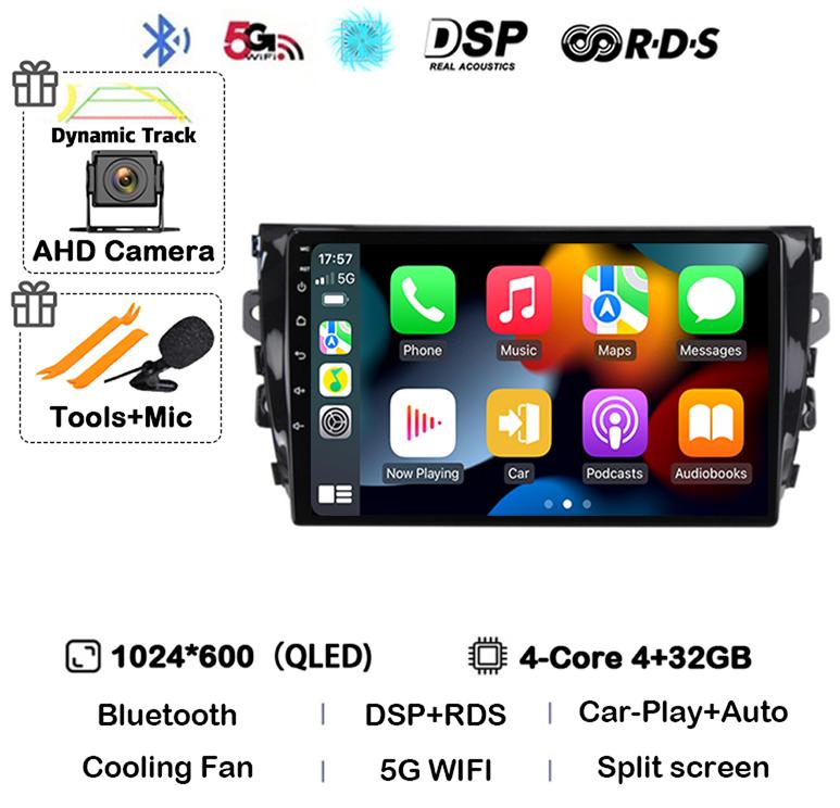 Android 14 Carplay Auto 4G WIFI For Zotye T600 2014-2019 Car Radio Multimedia Video Player Navigation Stereo GPS 360 Camera QLED