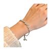 Cubic Zirconia Flower Bracelet, Adjustable Pull-Out Design Bracelet, Slim Lightweight Fit Wristband Jewelry Gift