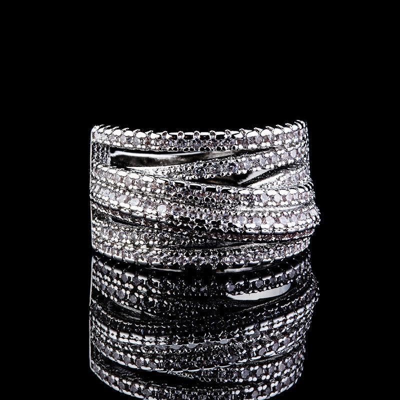 Hot Explosion Exaggerated Micro-Inlaid Zircon Ring Creative Personality Avant-Garde Exquisite Ring Full Of Diamonds Jewelry